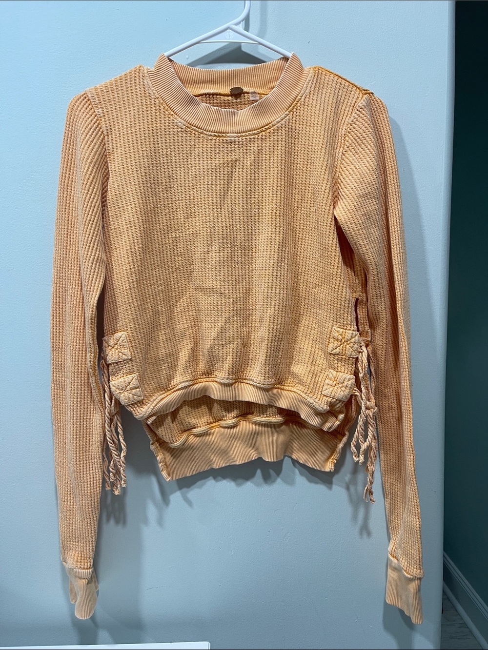 Free People one Waffle Knit Long-Sleeve Top
